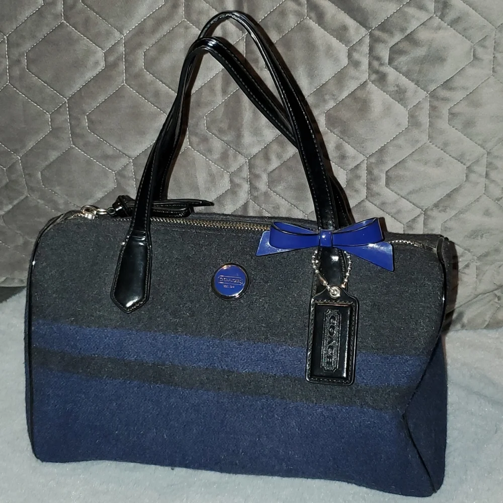 Coach Wool Satchel Hand Bag - Picture 2 of 16
